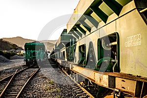 Parked wagons at the train station