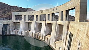 Parker Dam at sunset at Lake Havasu and Colorado river