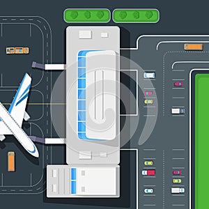 Parking at the Airport. Emplanement. Car space