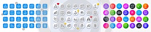 Parking app, Passport and Send box line icons. For web app, printing. Line icons. Vector