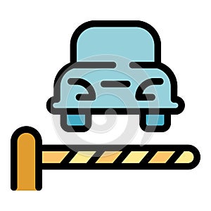 Parking barrier car icon vector flat