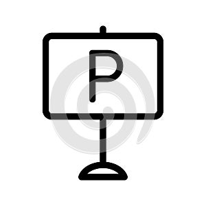 Parking board thin line vector icon