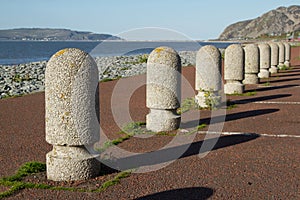 Parking bollards.