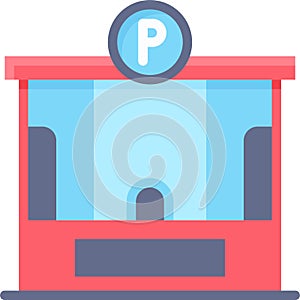 Parking booth icon, Parking lot related vector