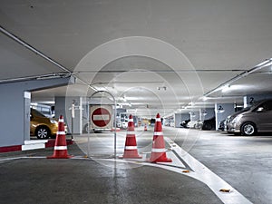 Parking in the building, Car parking building hall with colum