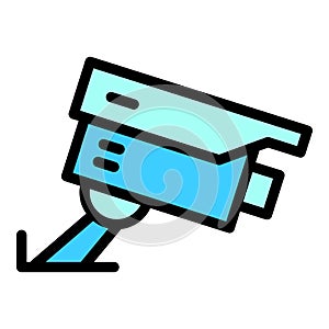 Parking camera security icon vector flat