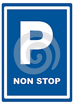 Parking continuous trafic, traffic sign,eps.