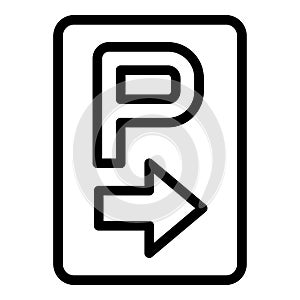 Parking direction icon outline vector. Valet area