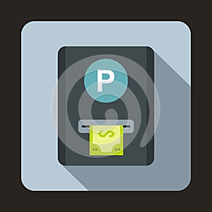Parking fee icon, flat style