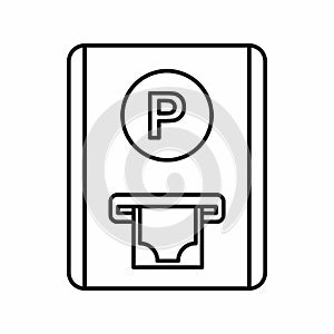 Parking fee icon, outline style