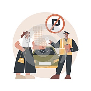 Parking fines abstract concept vector illustration.
