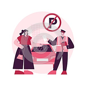 Parking fines abstract concept vector illustration.