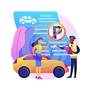 Parking fines abstract concept vector illustration.