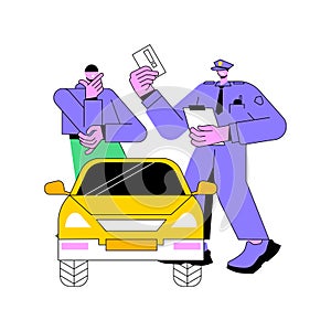 Parking fines abstract concept vector illustration.