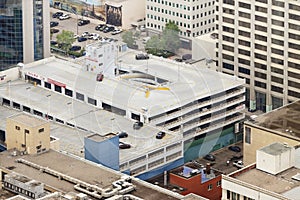 Parking Garage building in the Business center from the Aerial V