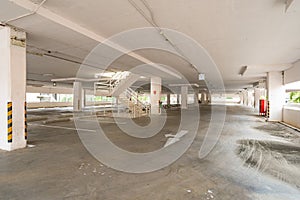 Parking garage department store interior Empty parking lot or garage interior Business building office