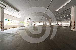 Parking garage department store interior Empty parking lot or garage interior Business building office