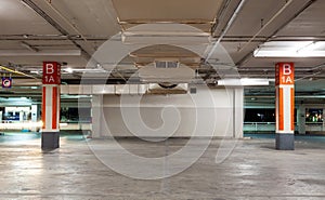 Parking garage interior, industrial building,Empty underground