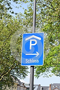 parking garage sign at a palace