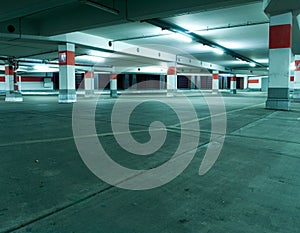 Parking garage, underground interior