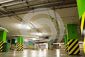 Parking garage, underground interior