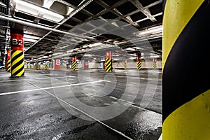 Parking garage underground interior