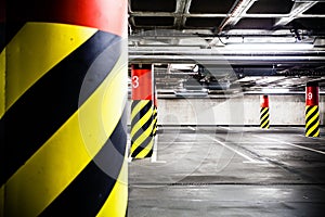 Parking garage underground interior