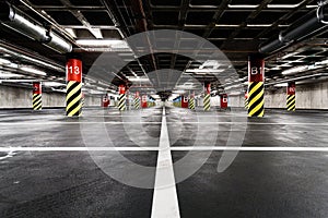 Parking garage underground interior