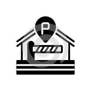 Black solid icon for Parking, barrier and inhibition photo