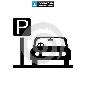 Parking icon or logo isolated sign symbol vector illustration