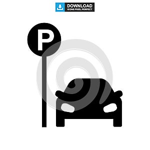 Parking icon or logo isolated sign symbol vector illustration