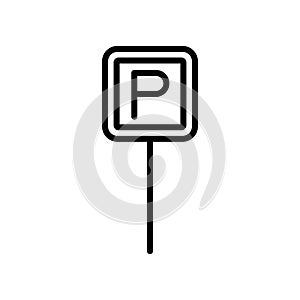 Parking icon vector isolated on white background, Parking sign , line and outline elements in linear style