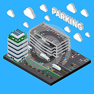 Parking Isometric Composition