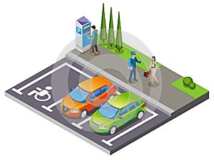 Parking Isometric Composition