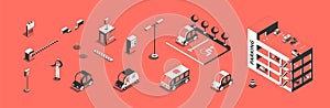 Parking Isometric Set