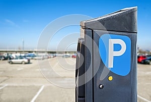 Parking lot with authorized parking machine