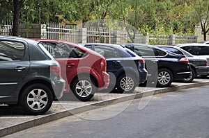 Parking lot cars photo