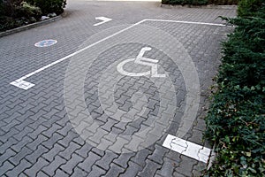 Parking lot for disabled persons