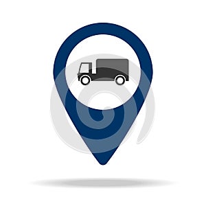 parking lot for freight in blue map pin icon. Element of map point for mobile concept and web apps. Icon for website design and de