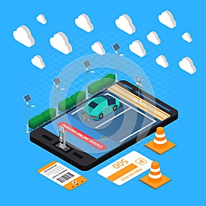 Parking Lot Isometric Composition