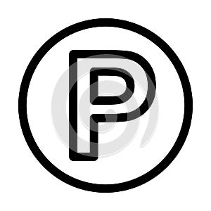 Parking lot line icon. Vector logo