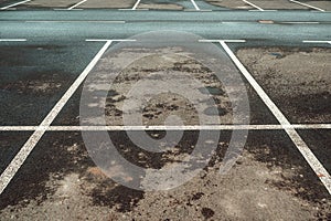 Parking lot marking lines as minimal geometrical background photo