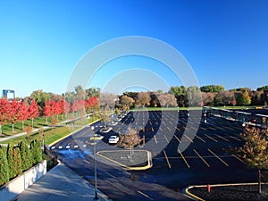 Parking lot in Minnesota at fall season photo