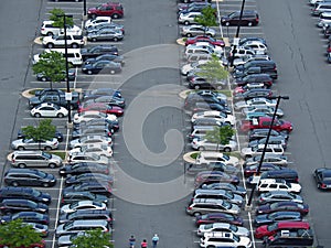 Parking lot viewed from above