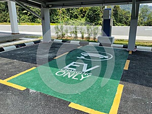 Parking lots and charging points for electric vehicles.