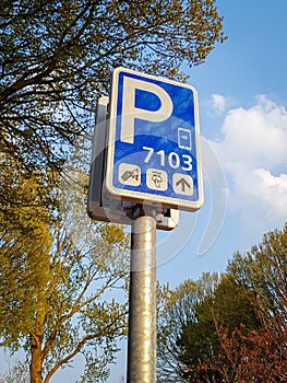 Parking machine sign