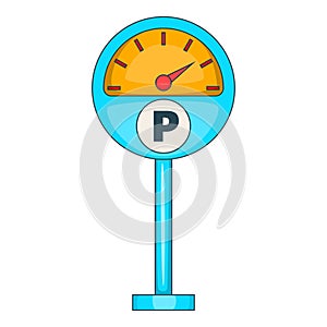Parking meter icon, cartoon style