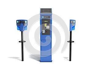 Parking meter machine 3d render on white