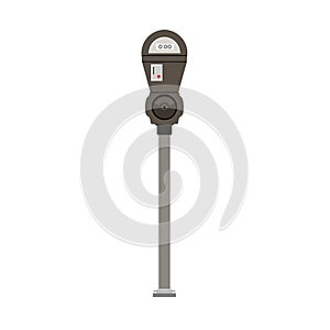 Parking meter vector icon symbol. Car ticket street traffic. Slot machine coin entrance drive. Urban public hold security