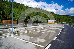 Parking on the national road of Prislop Pass, Romania, Europe